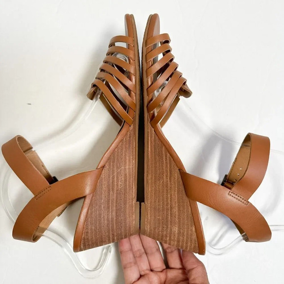 Susina Womens Sandals Wedge Heel Strappy Leather Ankle Strap Brown Size 9 - Picture 6 of 9